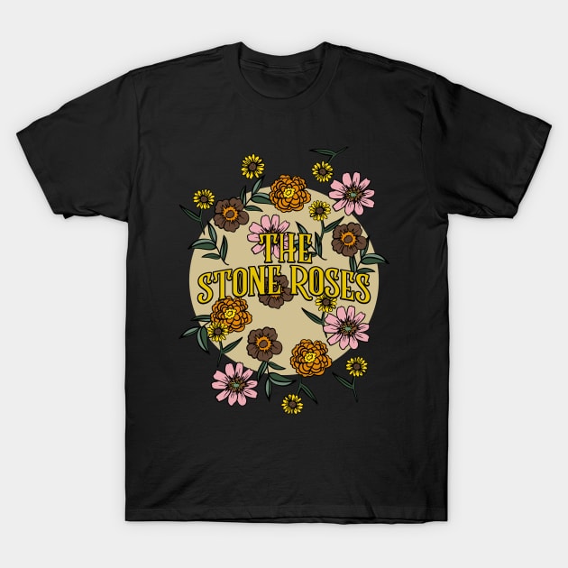 Stone Roses Name Personalized Flower Retro Floral 80s 90s Name Style T-Shirt by Ancientdistant